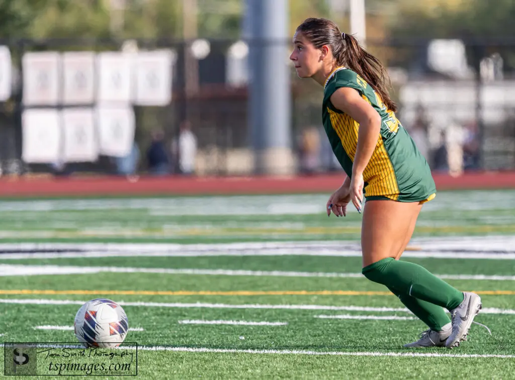 RBC Girls Soccer Beams - Shore Sports Insider Senior Tess Beams takes a free kick against Howell. (Photo by Tom Smith) - RBC Girls Soccer Beams