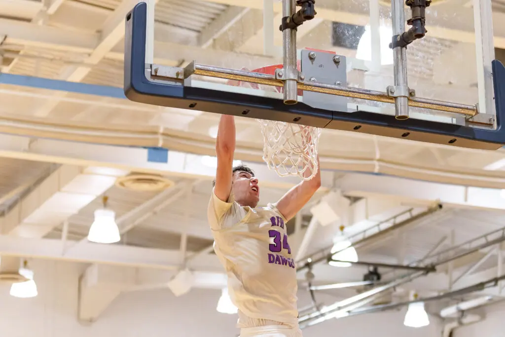 RFH vs Red Bank SCT - Shore Sports Insider Rumson junior Luke Cruz throws down a dunk. (Photo: Patrick Olivero) - RFH vs Red Bank SCT