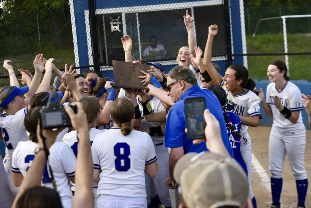 Donovan Celebrating - Shore Sports Insider Donovan Catholic celebrating with the South Jersey Non-Public A Trophy after defeating SJV 8-4. 6/5/25 Photo by Eric Braun - Donovan Celebrating