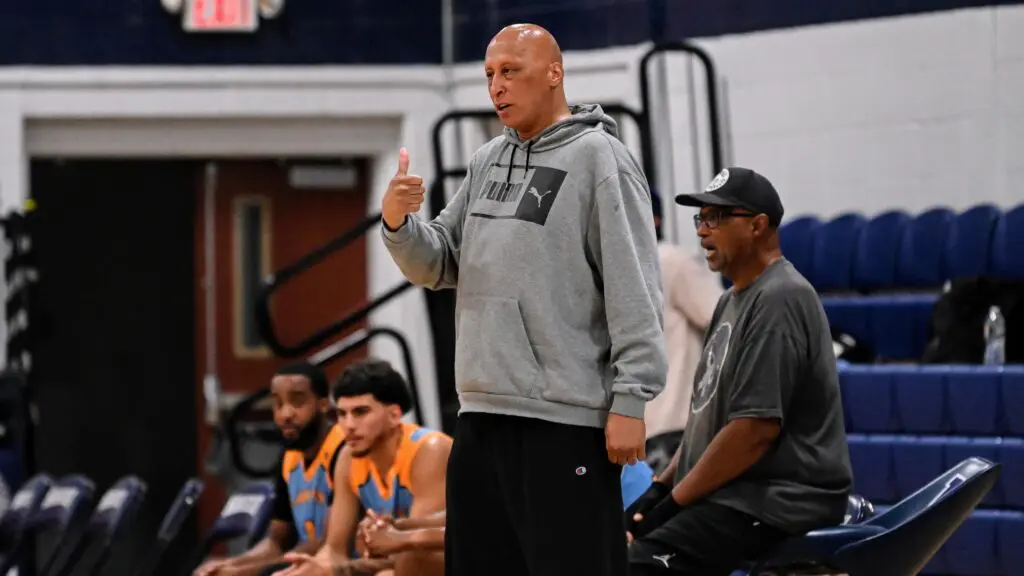 Coach Lloyd Daniels - Shore Sports Insider Retired NBA veteran Lloyd Daniels coaching Larson Ford (Bob Badders | rpbphotography.com) - Coach Lloyd Daniels