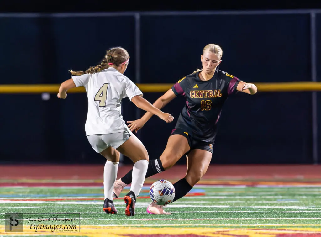 Central Nicole Kangas - Shore Sports Insider Nicole Kangas gave Central a 2-0 lead with a goal in the 49th minute. 9/29/25 - Photo by Tom Smith - Central Nicole Kangas
