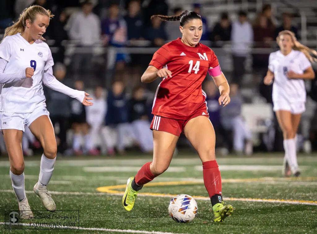 Daniella Butash 2 - Shore Sports Insider Daniella Butash scored the winning goal with 6:47 left in regulation for Manalapan in the SCT semifinal. 10/23/25 Photo by Tom Smith - Daniella Butash 2