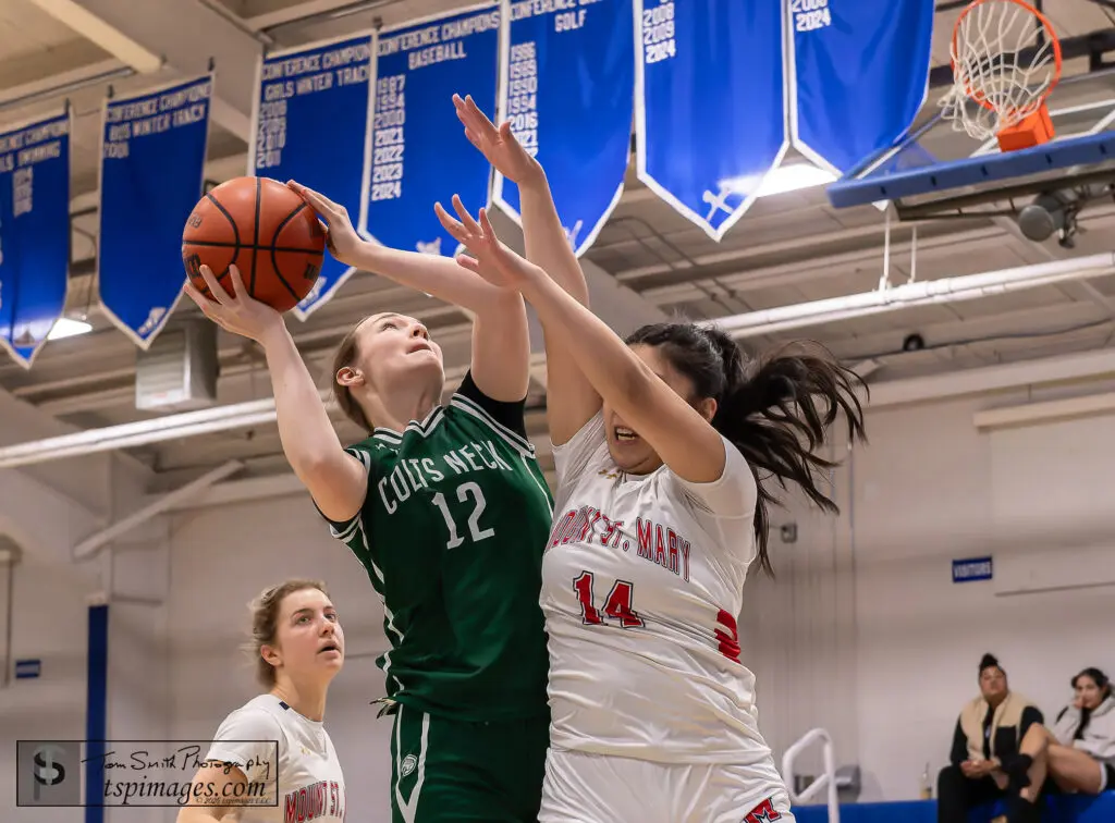 CN Jules Jasina 3 - Shore Sports Insider During the Colts Neck vs Mt St Mary’s the State and the Shore Fight for a Cure at Donovan Catholic HS Gym in Toms River, . 1/10/26 Photo Credit: Tom Smith | tspsportsimages.com - CN Jules Jasina 3