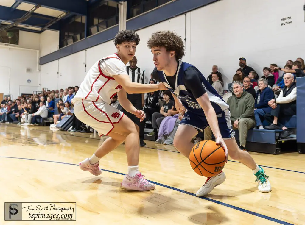 Henry Hudson Billy Quinn - Shore Sports Insider Henry Hudson senior Bill Quinn drives by Bound Brook's Fabian Montero. (Photo: Tom Smith | tspsportsimages.com) - Henry Hudson Billy Quinn
