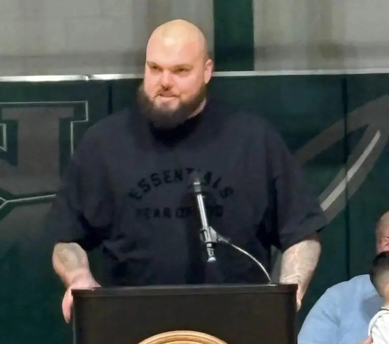 Mike Aaman - Shore Sports Insider Mike Aaman speaks at the induction ceremony. (Photo courtesy of T.J. O'Donnell) - Mike Aaman