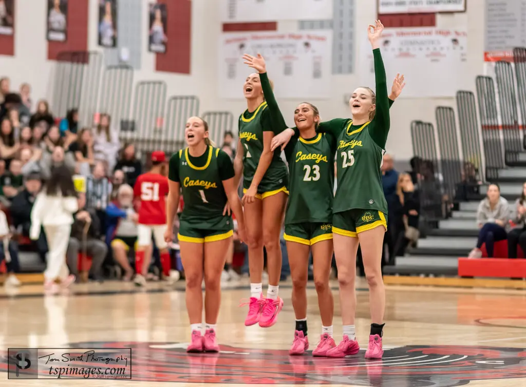 RBC vs. SJV NJSIAA - Shore Sports Insider From left: Lola Giordano, Tessa Liggio, Daniela Maletsky and Sophie Smith celebrate Red Bank Catholic's NJSIAA sectional title victory over St. John Vianney. (Photo: Tom Smith | tspsportsimages.com)) - RBC vs. SJV NJSIAA