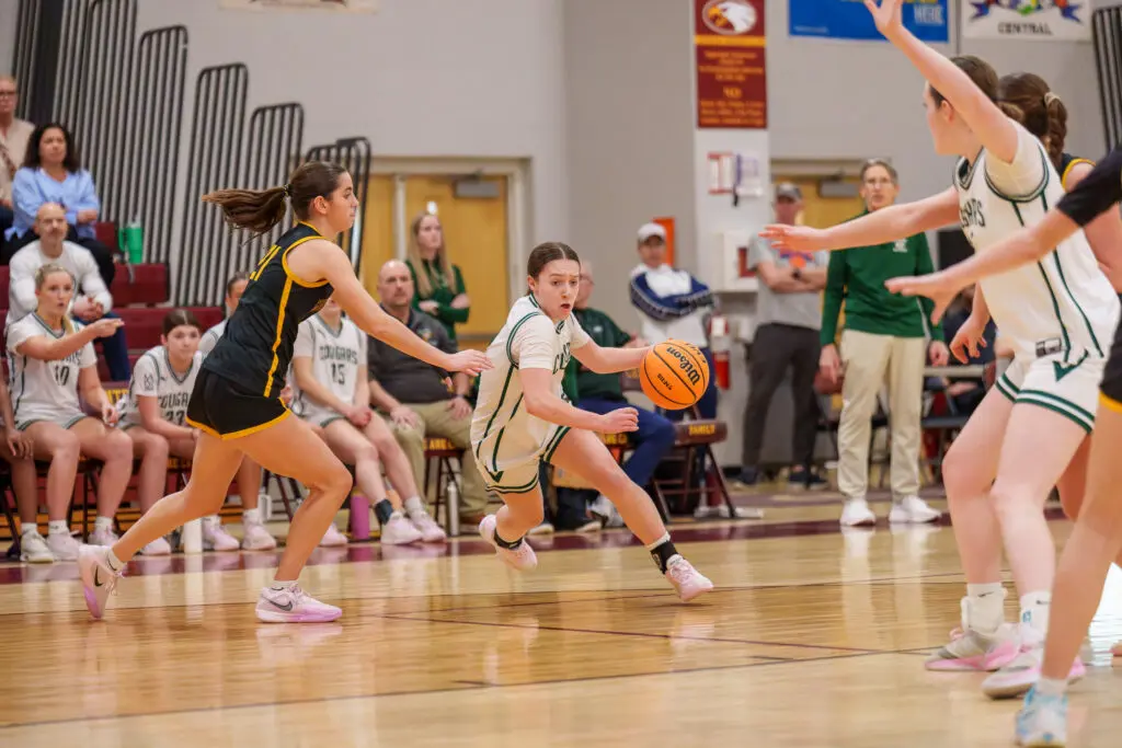 Avery Wallace - Shore Sports Insider Avery Wallace driving to the basket for Colts Neck in the Group 3 semifinal. 3/11/26 Photo by Patrick Olivero - Avery Wallace