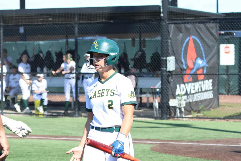 Grace Grimaldi drove in the game winning run in the bottom of the 8th inning against Allentown in the Shore vs CVC at Adventure Crossing. 4/18/26 Photo by Samantha Mayer - Grace Grimaldi