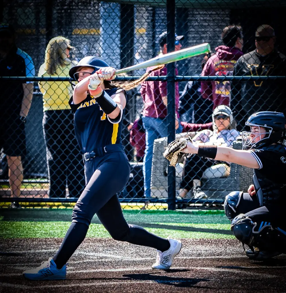 Brynn Utter - Shore Sports Insider Brynn Utter led the game off with a home run against Steinert in the Shore vs CVC Challenge at Adventure Crossing. 4/18/26 Photo by Samantha Mayer - Brynn Utter