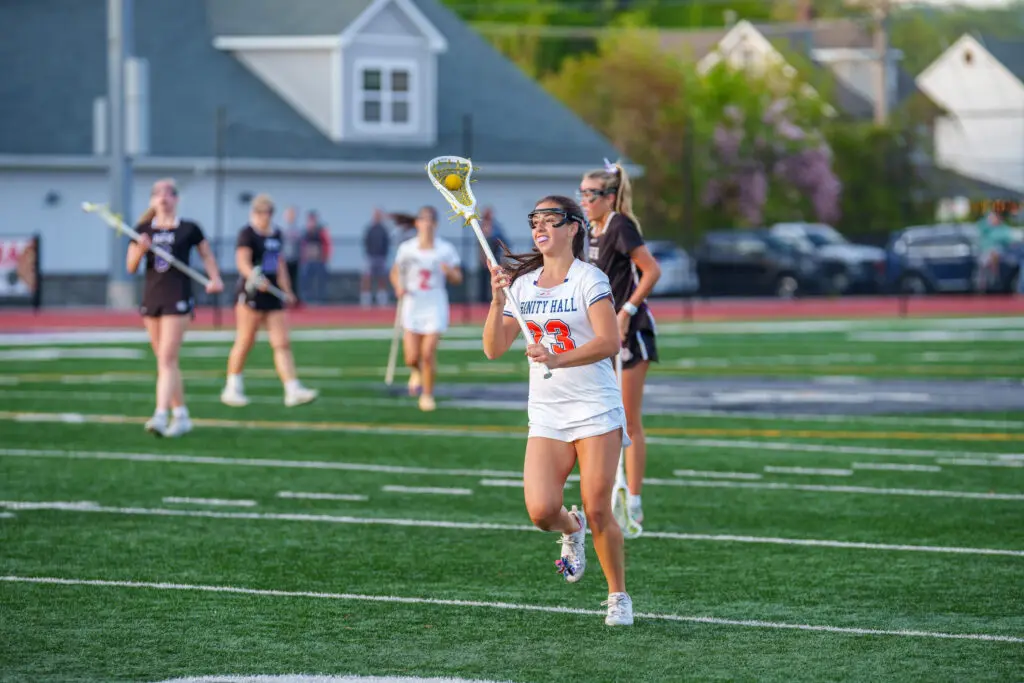 Trinity Hall's Sarina DeRosa - Shore Sports Insider Trinity Hall's Sarina DeRosa finished with two goals and an assist (Photo by Patrick Olivero) - Trinity Hall's Sarina DeRosa