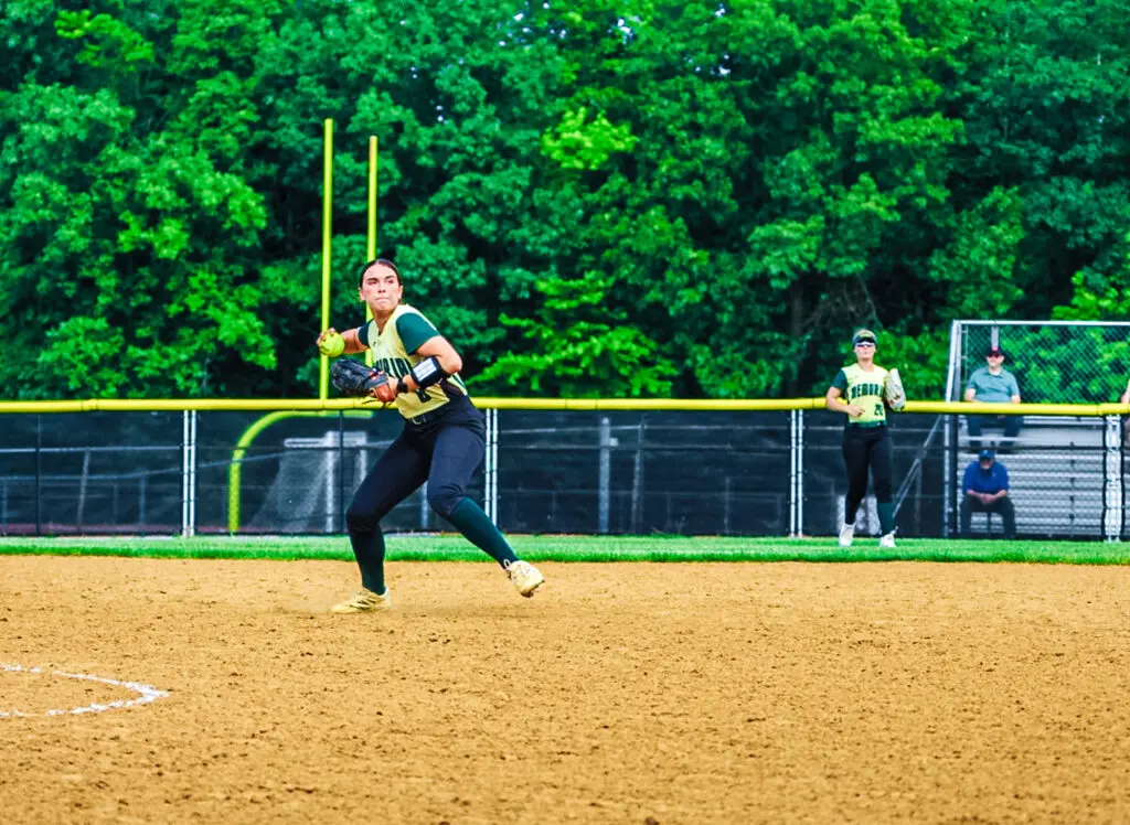 Brick Memorial Carly Hobbs - Shore Sports Insider Brick Memorial's Carly Hobbs fields a groundball at shortstop (Photo by SidelineSamsShots) - Brick Memorial Carly Hobbs