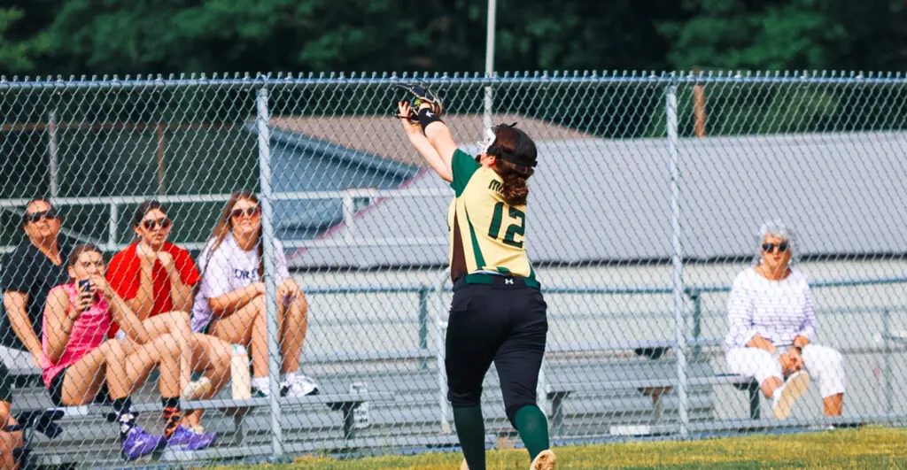 Brick Memorial Gabrielle Vida - Shore Sports Insider Brick Memorial's Gabrielle Vida fielding a pop up from third base (Photo by SidelineSamsShots) - Brick Memorial Gabrielle Vida