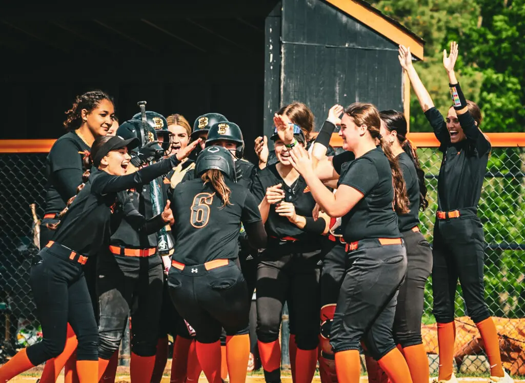 Barnegat Gianna Skwirut - Shore Sports Insider Barnegat's Gianna Skwirut is swarmed by teammates after a home run (Photo by SidelineSamsShots) - Barnegat Gianna Skwirut