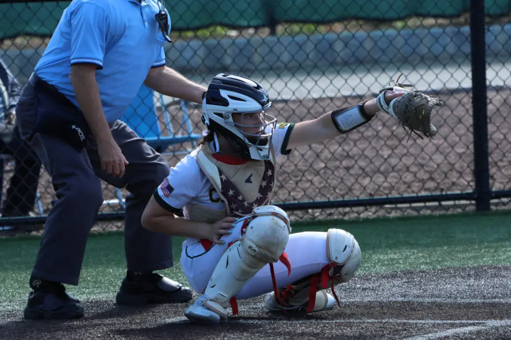RBC Kane1 - Shore Sports Insider Jayden Kane catching in the Shore vs CVC Challenge at Adventure Crossing in Jackson. Photo by Samantha Mayer - RBC Kane1