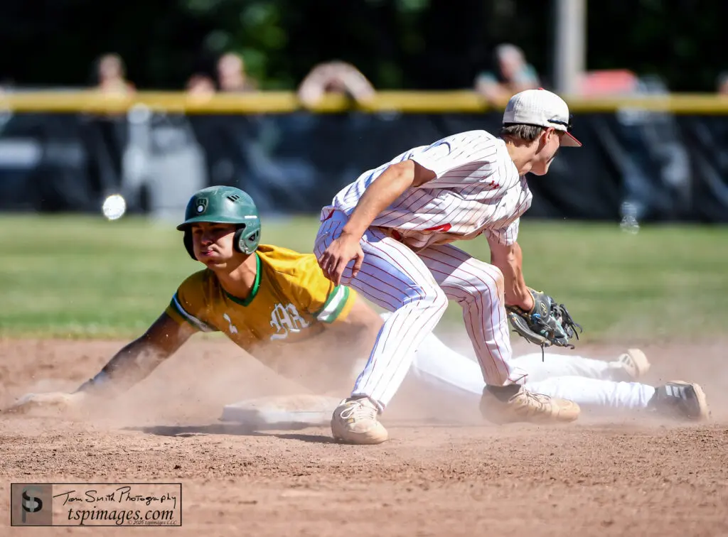 Brick Memorial Tyler Garbooshian - Shore Sports Insider Tyler Garbooshian slides into second for a stolen base in the bottom of the seventh inning vs. Delsea in the NJSIAA Group 3 semifinal. (Photo: Tom Smith | tspsportsimages.com) - Brick Memorial Tyler Garbooshian
