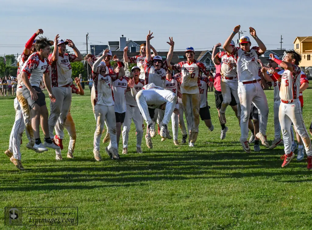 Point Beach Celebration - Shore Sports Insider Point Beach celebrates winning the Central Jersey Group 1 Title (Photo: Tom Smith | tspsportsimages.com) - Point Beach Celebration