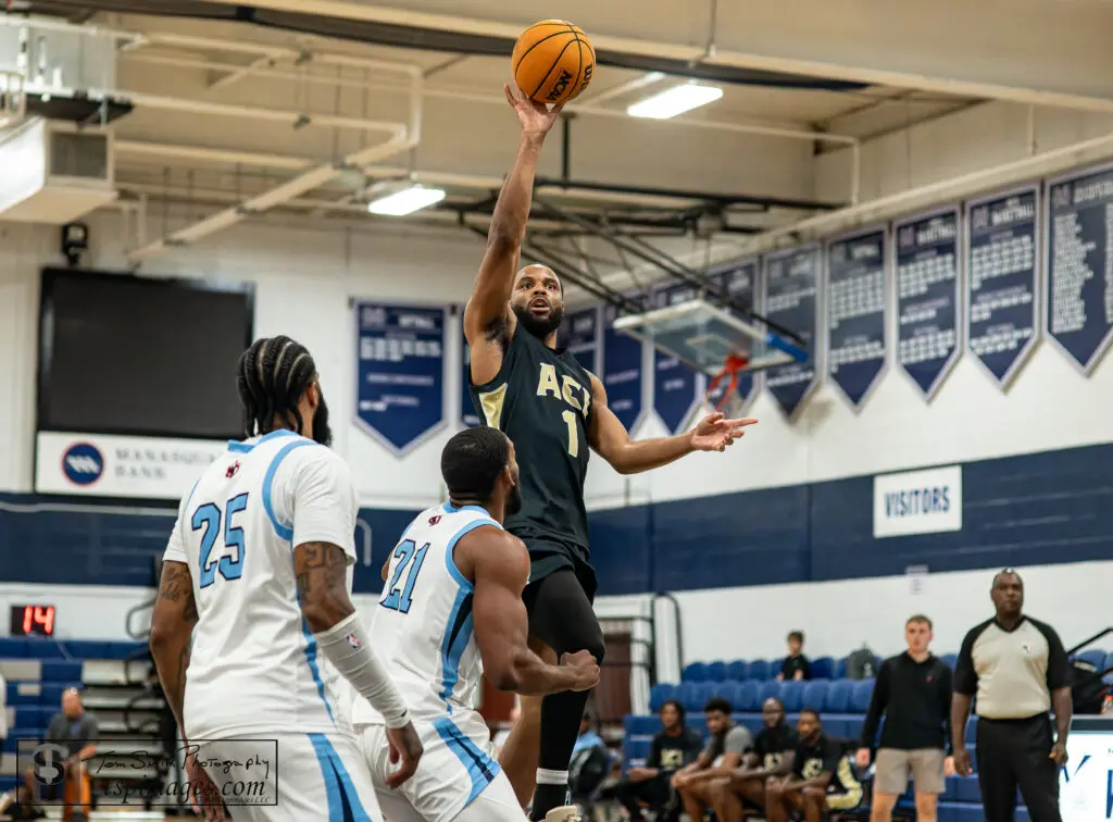 Final -13 - Shore Sports Insider Jagan Mosely of ACI/Robin's Nest puts up a shot during the JSBL championship game at Manasquan High School. (Photo: Tom Smith | tspsportsimages.com) - Final -13