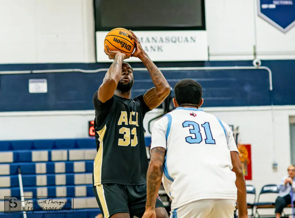 Jared Kimbrough JSBL - Shore Sports Insider Jared Kimbrough of ACI/Robin's Nest puts up a shot during the JSBL championship game at Manasquan High School. (Photo: Tom Smith | tspsportsimages.com) - Jared Kimbrough JSBL