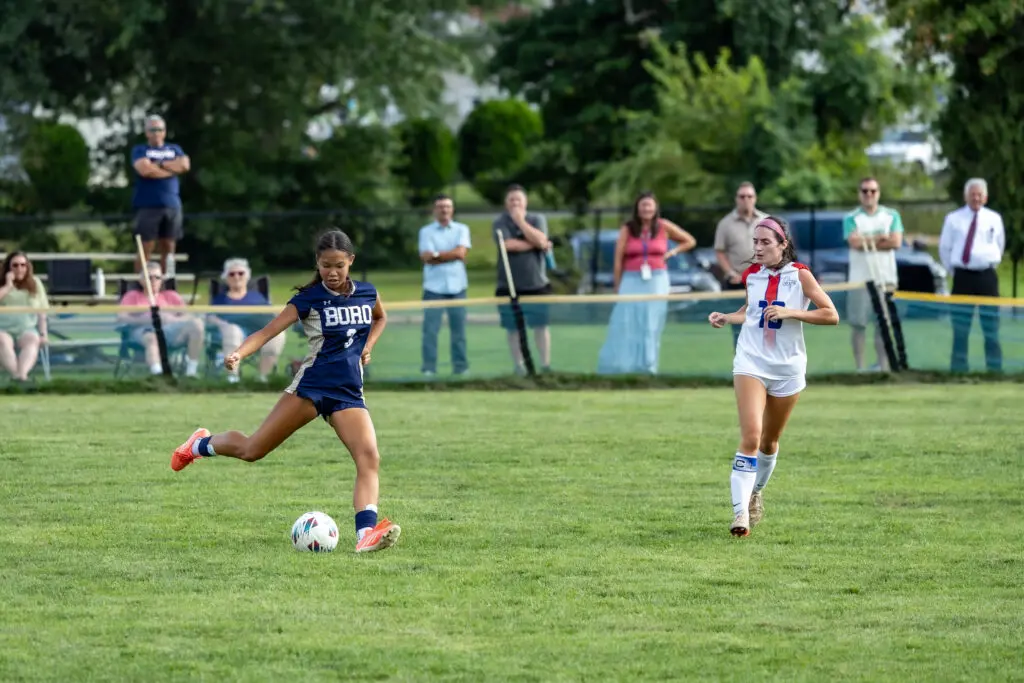 FB Mandi Guo3 - Shore Sports Insider Mandi Guo taking a shot against Ocean in a Class B North game at Freehold Boro. 9/9/26 (Photo by Doug Phillips/Framegrabs LLC) - FB Mandi Guo3