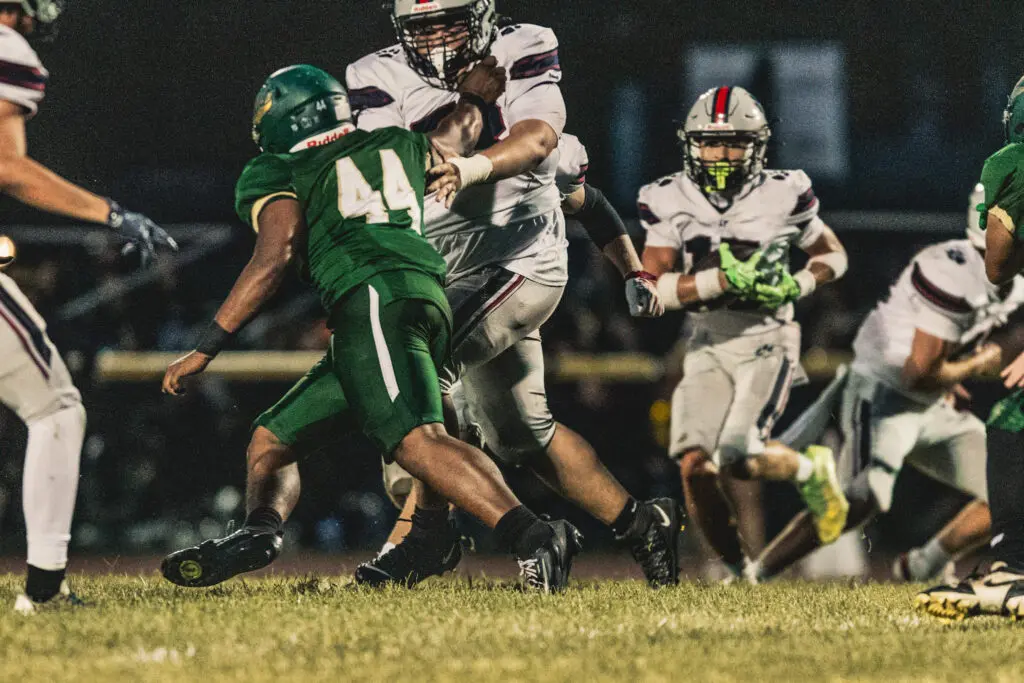 Montrell Carter - Shore Sports Insider Pinelands linebacker Montrell Carter (Photo by SidelineSamsShots) - Montrell Carter