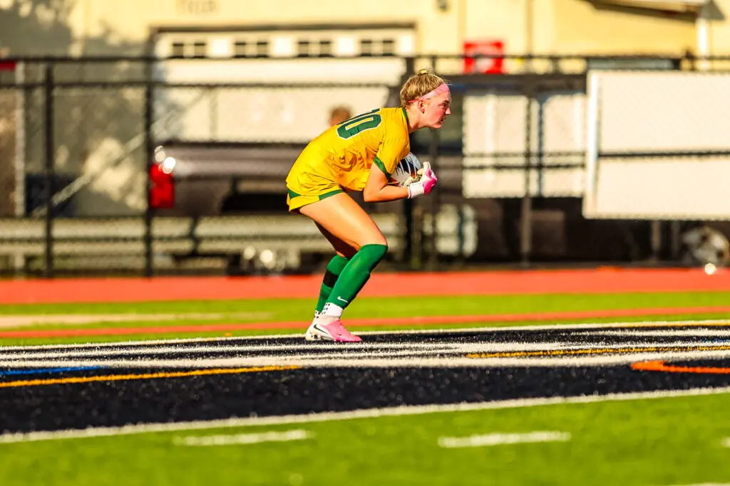 RBC Heidi Wierman1 - Shore Sports Insider Heidi Wierman made 9 saves against No. 2 Howell in a 2-1 RBC victory at Count Basie Park. 9/3/26 Photo by Samantha Mayer - RBC Heidi Wierman1