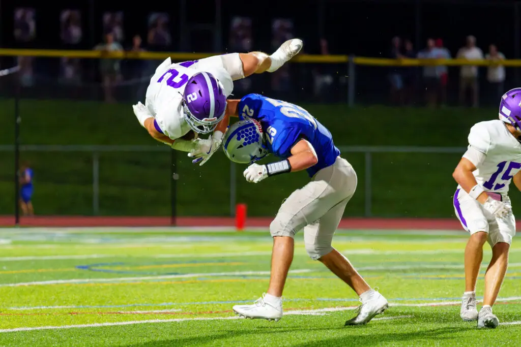 Lloyd Bush Rumson - Shore Sports Insider Lloyd Bush made a leaping interception for one of three Rumson-Fair Haven INTs in a win over Holmdel. (Photo by Patrick Olivero) - Lloyd Bush Rumson