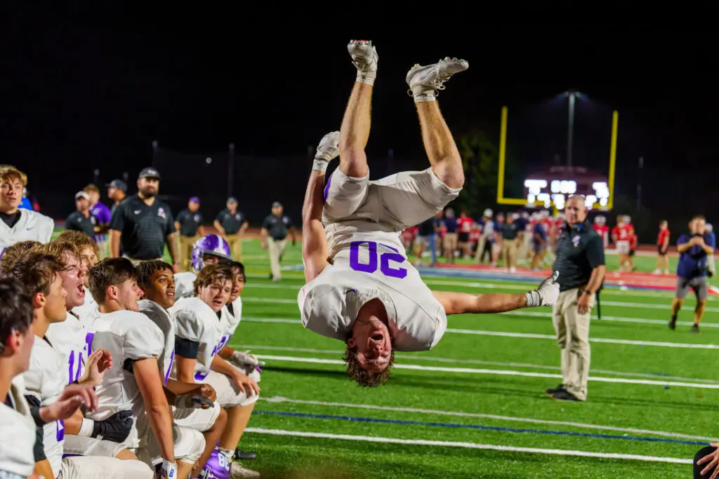 Ryder Izzo Rumson - Shore Sports Insider Rumson-Fair Haven running back Ryder Izzo celebrates with a flip (Photo by Patrick Olivero) - Ryder Izzo Rumson