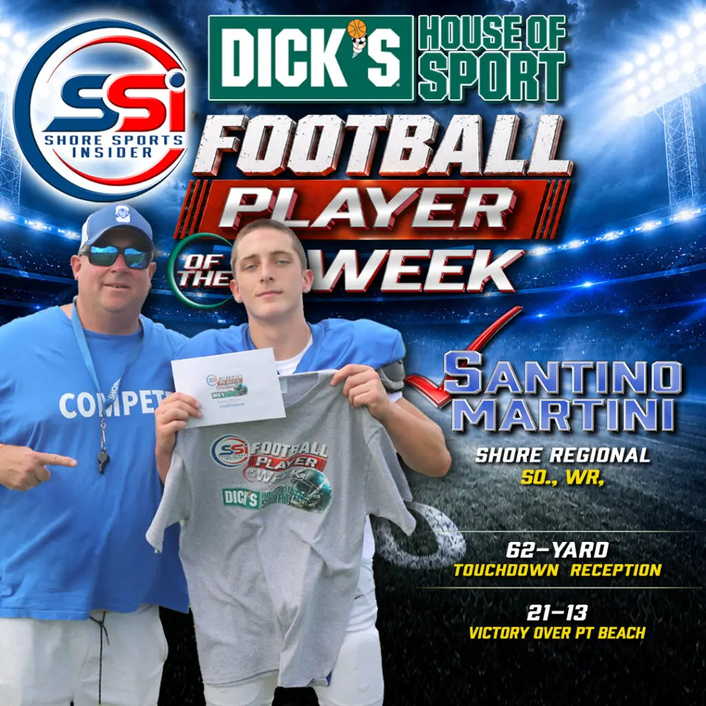 WK-1 Shore POTW 1080x1080 - Shore Sports Insider Shore Head Coach Don Klein with So., WR. Santino Martini - WK-1 Shore POTW 1080x1080