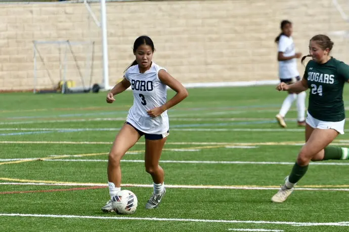 Mandi Guo - Shore Sports Insider Mandi Guo assisted both goals in a 2-0 Freehold Boro win over Colts Neck. 10/1/26 (Photo by Eric Braun) - Mandi Guo