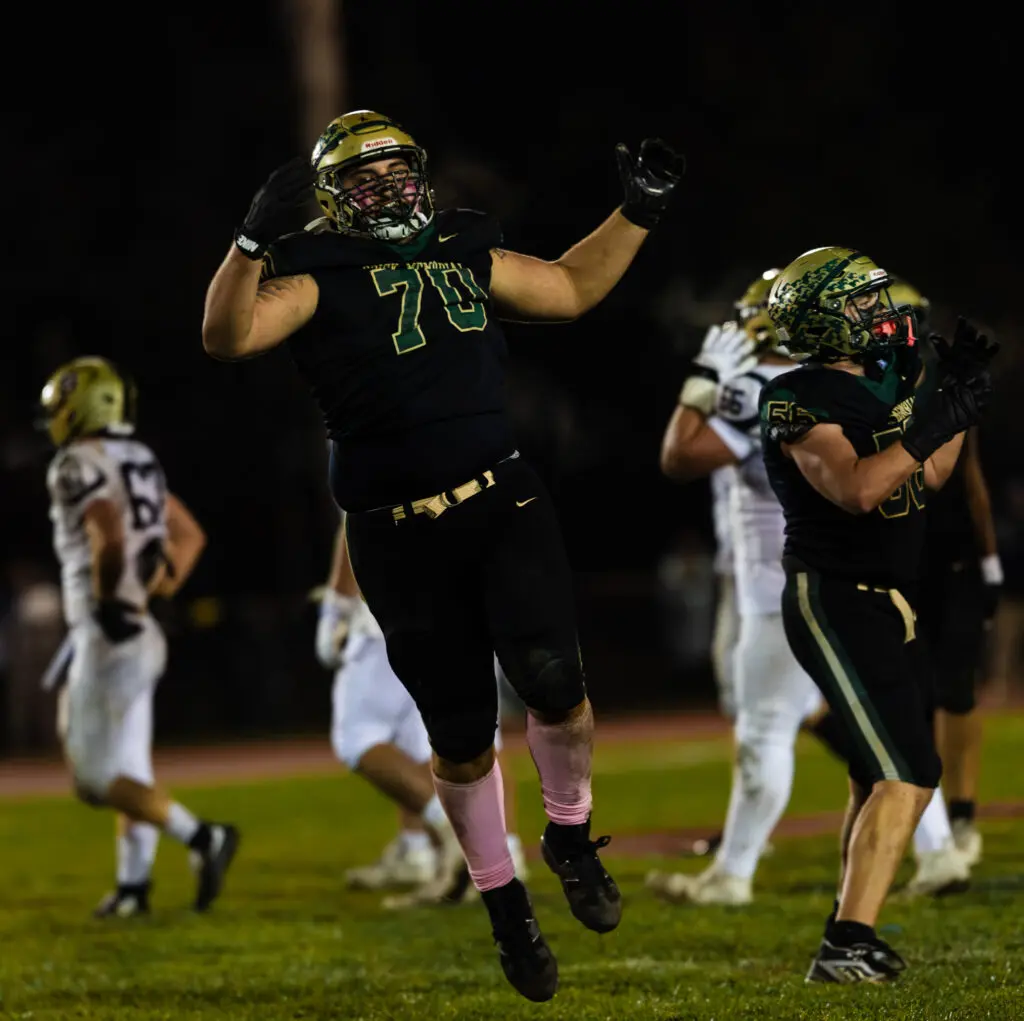 Jaxon Pacheco Brick Memorial - Shore Sports Insider Brick Memorial's Jaxon Pacheco celebrates a late sack against Southern (Photo by SidelineSamsShots) - Jaxon Pacheco Brick Memorial