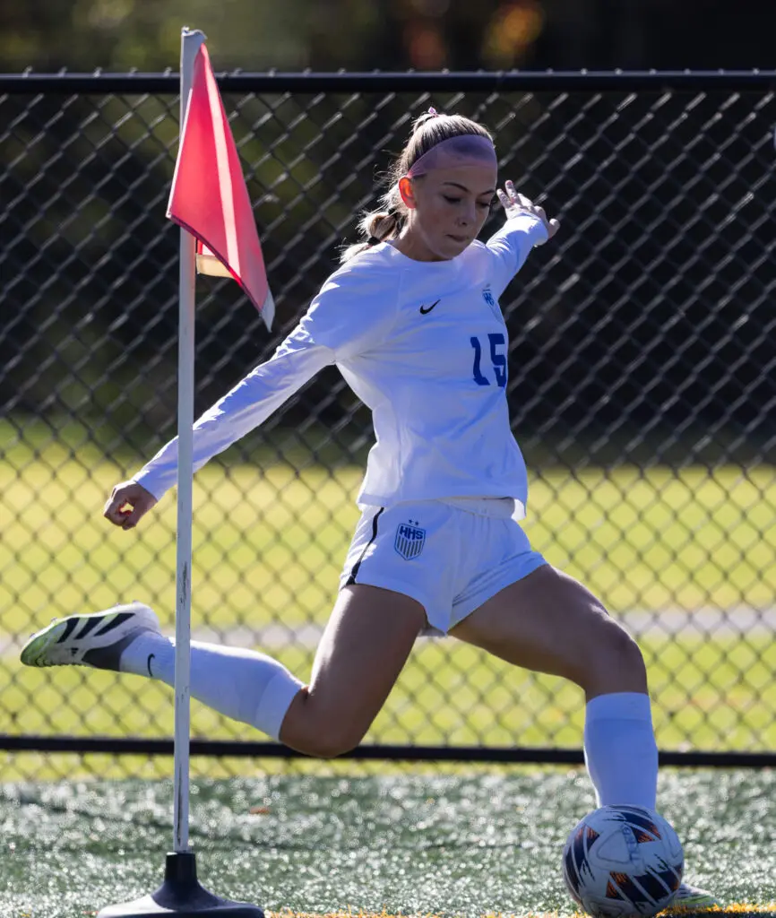 Holmdel 15 - Shore Sports Insider Aylen Peters scored Holmdel's second goal in a 4-1 win over TRN in the Coaches Cup Final. 10/24/26 (Photo by Samantha Mayer) - Holmdel 15