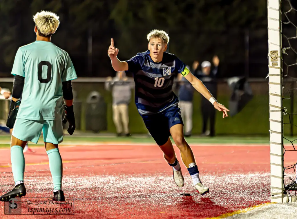 Manasquan Luke Byrne - Shore Sports Insider Manasquan senior Luke Byrne celebrates scoring the first of his two goals in the Shore Conference Tournament semifinal vs. Toms River East.(Photo: Tom Smith | tspsportsimages.com) - Manasquan Luke Byrne