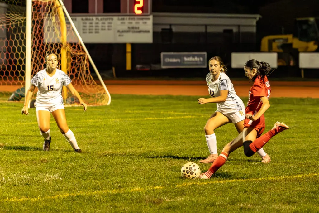 Katie Kirchner scored the game winner for Point Beach over St. Rose in a SCT Group 7 game. 10/5/26 (Photo by Doug Phillips/Framegrabs LLC) - PBKatieKirchner2