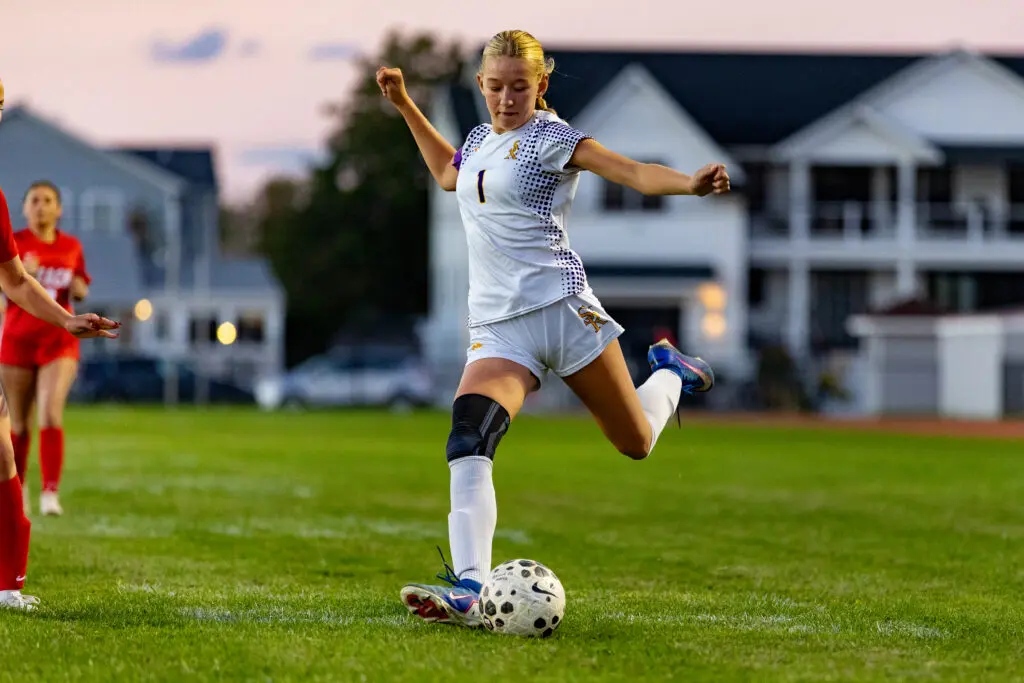 Kelsey Nitche scored a first-half goal against Point Beach in a SCT Group 7 game. 10/5/26 (Photo by Doug Phillips/Framegrabs LLC) - SRKelseyNitche1