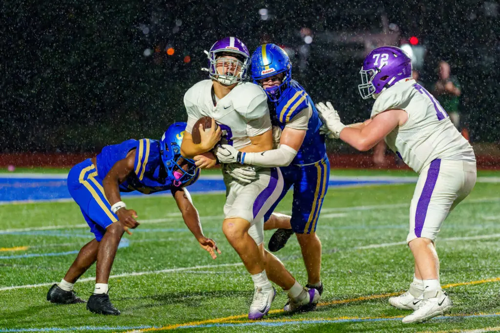 Donovan Catholic defense - Shore Sports Insider Donovan Catholic's defense stifled a Rumson team that was averaging 32.8 points per game. (Photo by Patrick Olivero) - Donovan Catholic defense