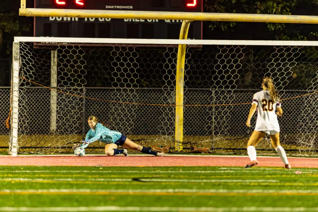 TH ONeal Hile1 - Shore Sports Insider O'Neal Hile made three saves in the shootout against Central in the SCT semifinal round. 10/20/26 (Photo by Doug Phillips/Framegrabs LLC) - TH ONeal Hile1