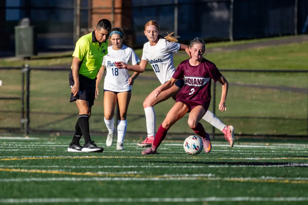 TRS vs Freehold Twp - Shore Sports Insider Toms River South senior Ava Knight marked by Freehold Township junior Emily Steinitz. (Photo: Doug Phillips) - TRS vs Freehold Twp
