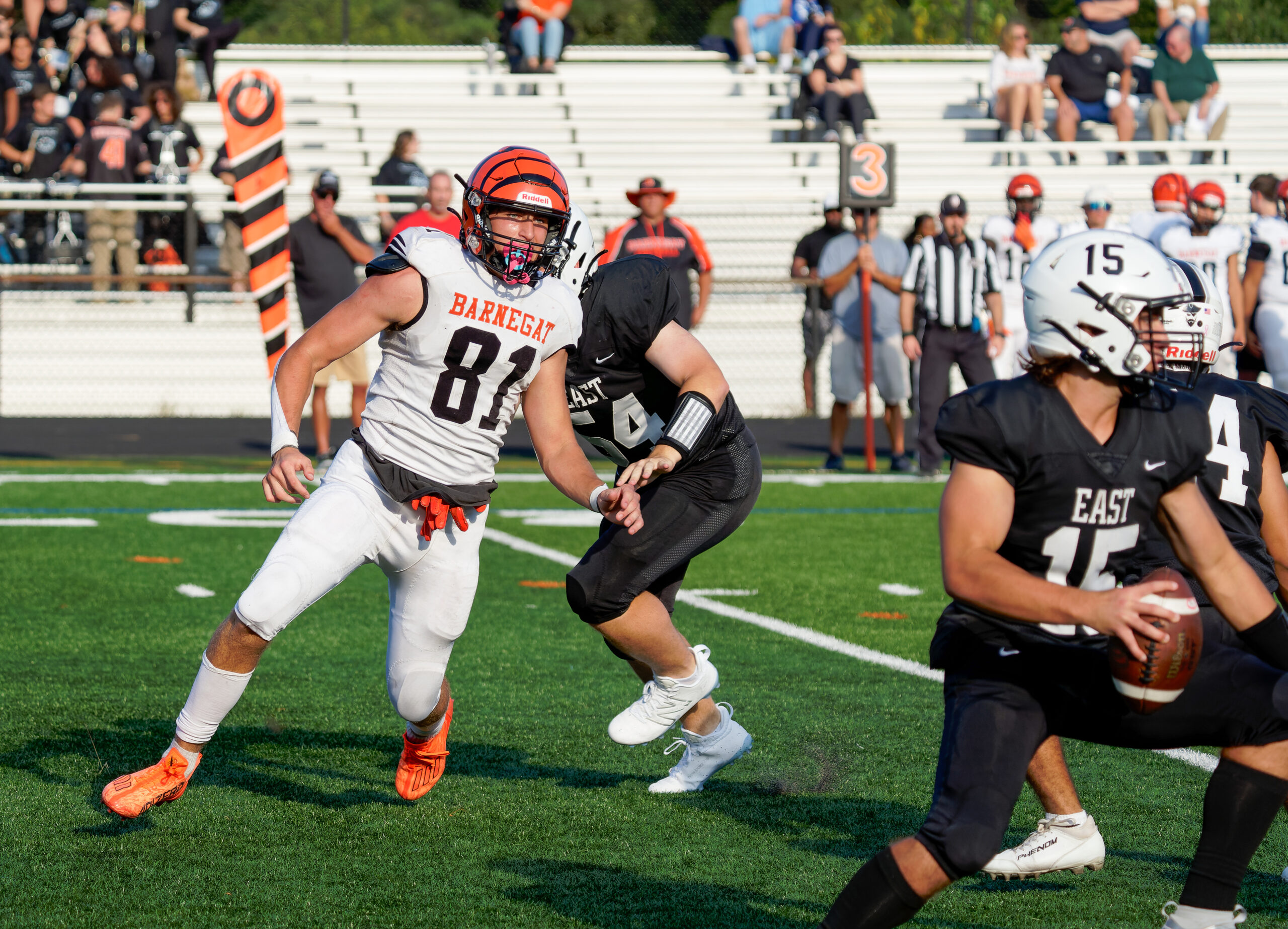 Barnegat senior linebacker Cole Toddings had 15 tackles, 5 tackles for loss and 2 sacks vs. Toms River East in Week 0. (Bob Badders | rpbphotography.com) - Cole Toddings, Barnegat football