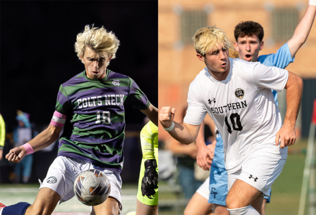 Colts Neck senior Kyle Moore (left) and Southern senior Aidan Donnelly. (Photos Credit: Tom Smith | tspimages.com)