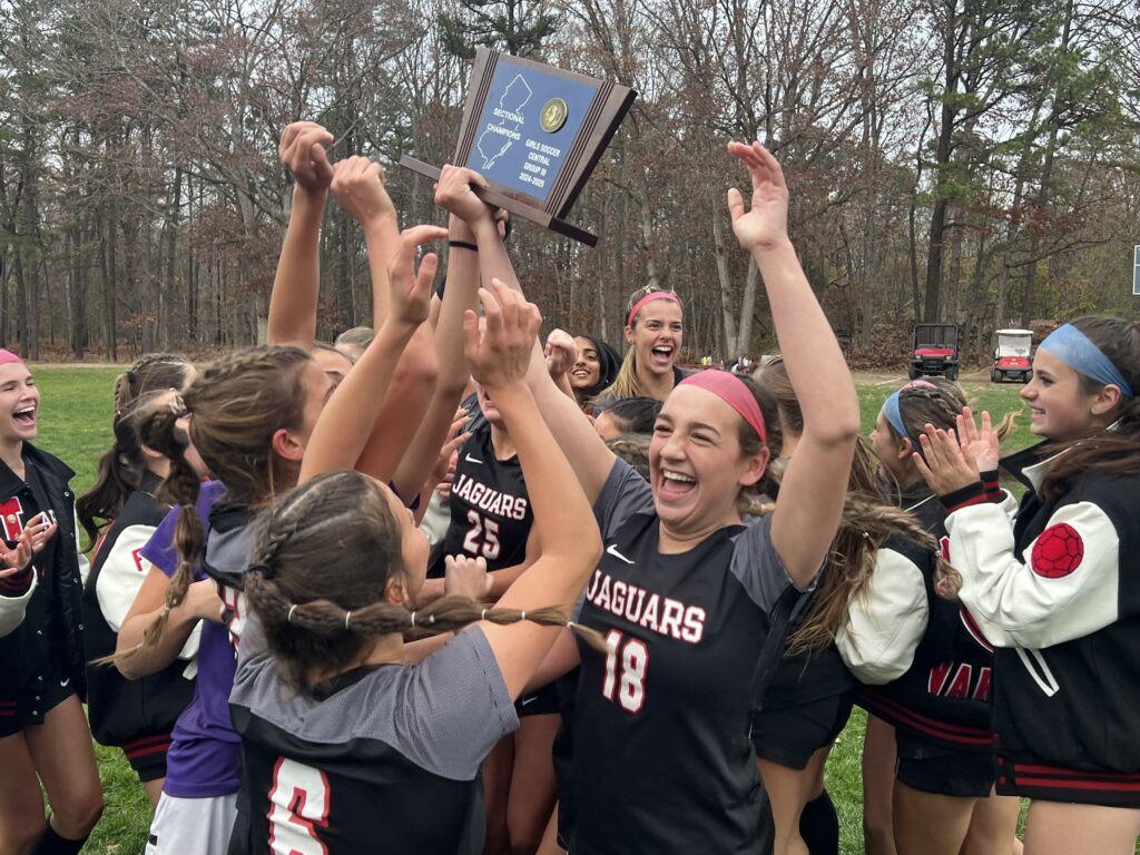 Senior Sammy Ifantis celebrates her Jackson Memorial team's Central Group 3 championship. (Photo: Matt Manley) - Jackson Memorial CJ 3 Champs