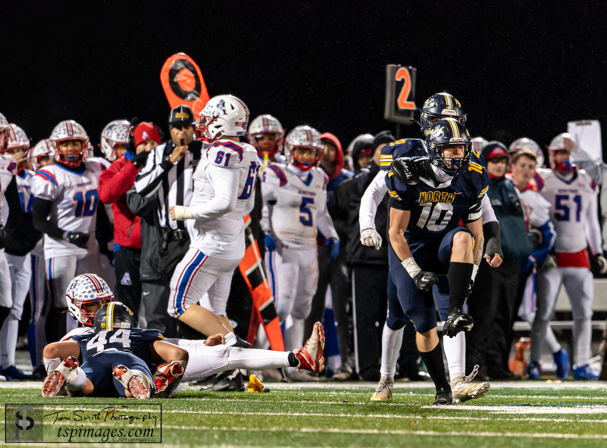 Toms River North senior Eddie Slosky celebrates a pass breakup vs. Washington Township. (Photo: Tom Smith | tspimages.com) - Eddie Slosky, Toms River North football