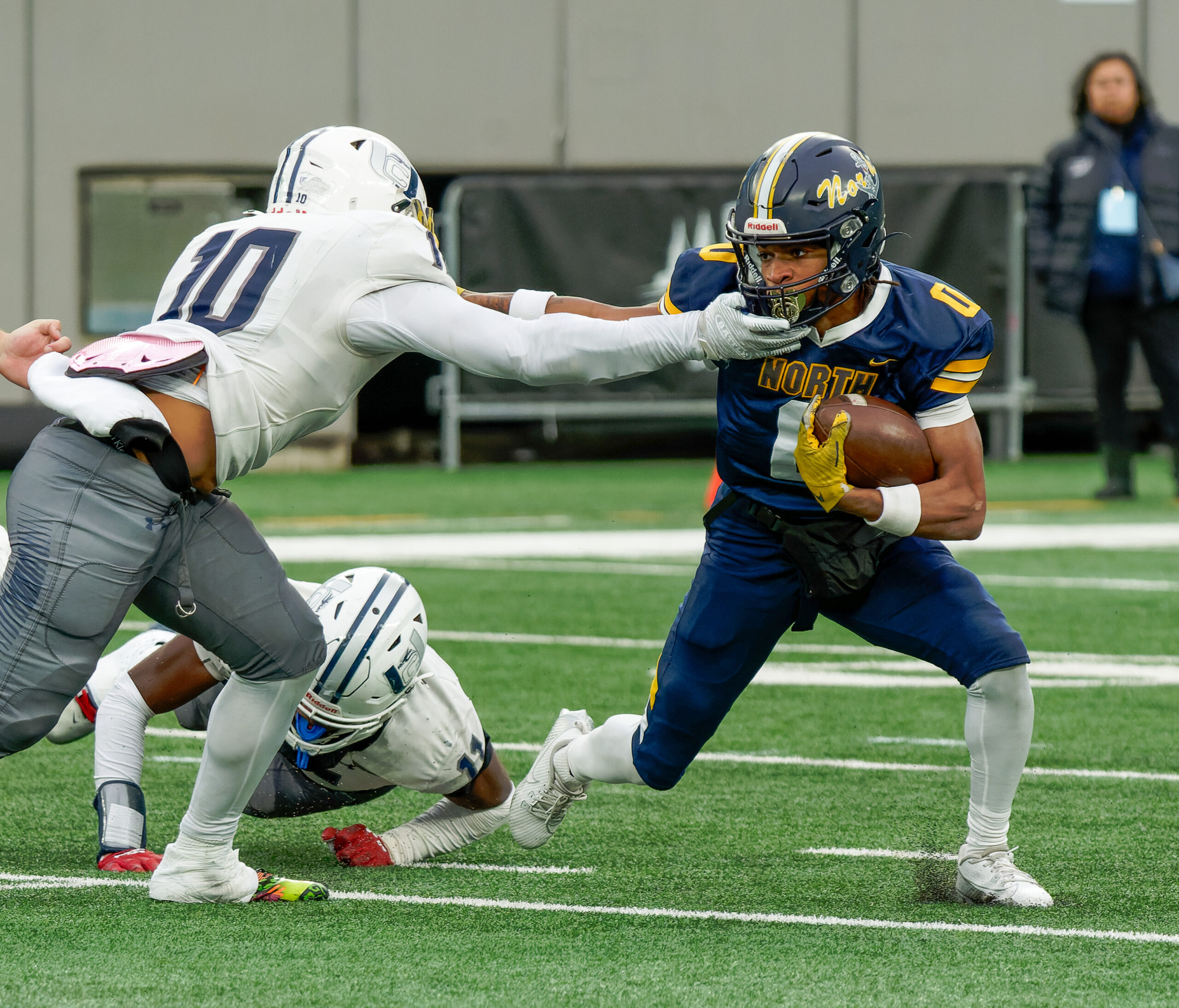 Toms River North completed a perfect 14-0 season by defeating Union City 41-14 in the NJSIAA Group 5 state championship game on Friday, Nov. 29, 2024 at MetLife Stadium in East Rutherford, NJ. (Bob Badders | rpbphotography.com) - Nasir Jackson, Toms River North football