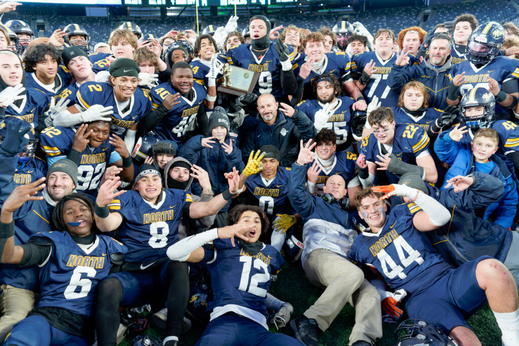 Toms River North completed a perfect 14-0 season by defeating Union City 41-14 in the NJSIAA Group 5 state championship game on Friday, Nov. 29, 2024 at MetLife Stadium in East Rutherford, NJ. (Bob Badders | rpbphotography.com) - Toms River North football 2024 Group 5 state champs