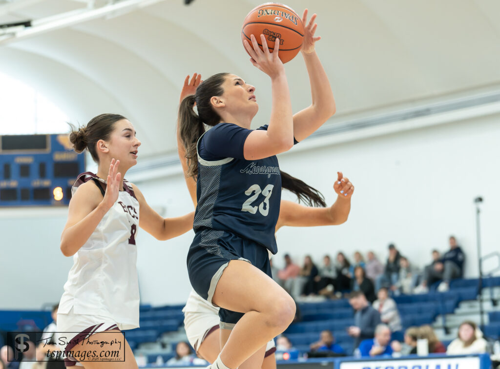 Senior Shea Donnelly scores against Red Bank Regional in the Boardwalk Classic at Georgian Court University on 1/12/25. Photo by Tom Smith - Squan Shea Donnelly