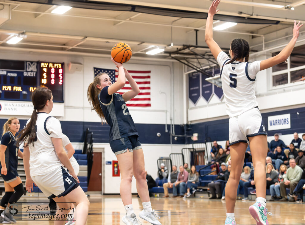 Kayden Clark shots a jump shot against Howell on 2/4/25. Photo by Tom Smith - M Kayden Clark