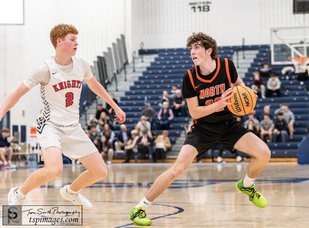 Middletown North senior Colin Byrne defended by Wall senior Brian McKenna. (Photo: Tom Smith | tspimages.com) - Midd North vs Wall-7