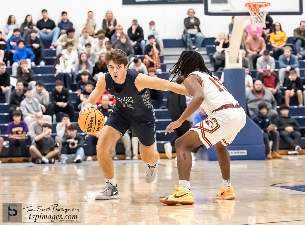 Manasquan senior Griffin Linstra defended by Central senior Jayson King. (Photo: Tom Smith | tspimages.com) - Manasquan Griffin Linstra