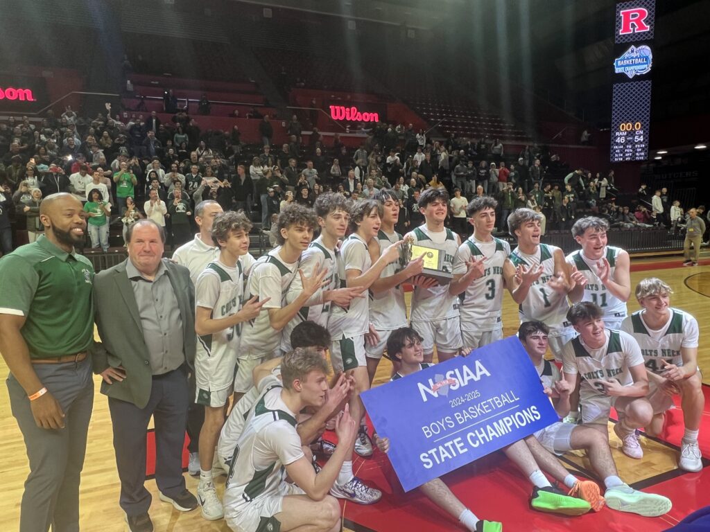 Colts Neck celebrates winning the Group III championship. (Photo: Matt Manley) - Colts Neck Group 3 Champs