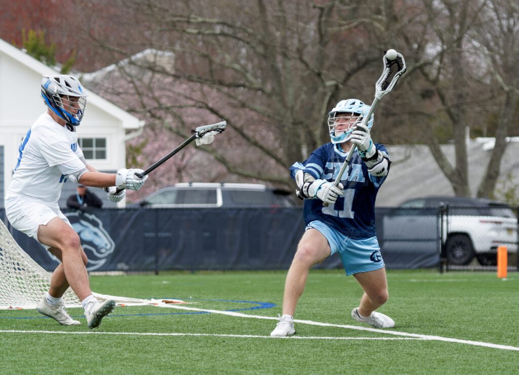 Junior attackman Caden Lucich posted three goals and two assists in a 12-2 win over Holmdel. (Bob Badders | rpbphotography.com) - Caden Lucich, CBA lacrosse