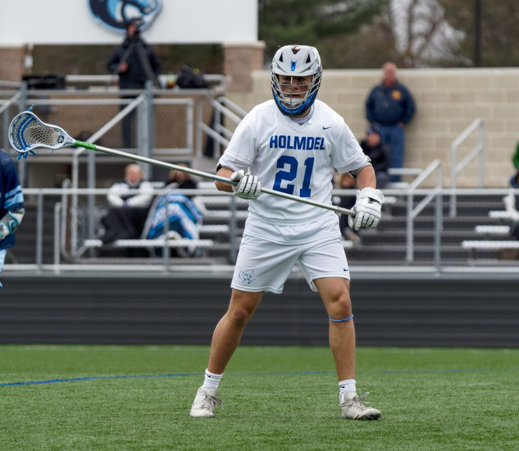 Holmdel Defender Marcus Cermele in a game last season (Bob Badders | rpbphotography.com) - Marcus Cermele, Holmdel boys lacrosse